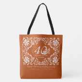 Romantisch Verbrand Oranje 40ste Huwelijksverjaard Tote Bag (Voorkant)