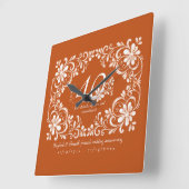 Romantisch Verbrand Sinaasappel Decennium 40 Jubil Vierkante Klok (Hoek)