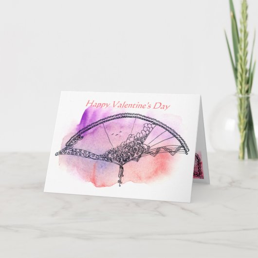 Romantisch versierde Valentijnsdag  Kaart (Voorkant)