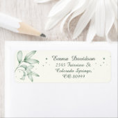 Romantisch vervaagd groen blad Retouradres Labels (Insitu)