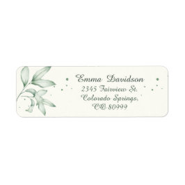 Romantisch vervaagd groen blad Retouradres Labels