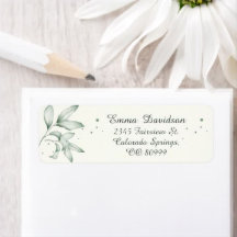Romantisch vervaagd groen blad Retouradres Labels