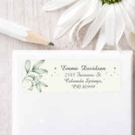 Romantisch vervaagd groen blad Retouradres Labels