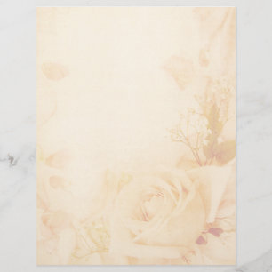  Romantisch Vervaagd Roos Perkament Letterhead
