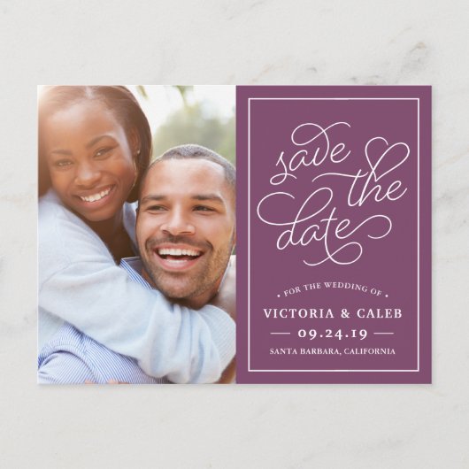 Romantisch verzoek | Foto Sla de datum op Aankondigingskaart (Voorkant)