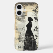 Romantisch Victoriaans Collage Scrapbook Monogram Case-Mate iPhone Case (Achterkant)