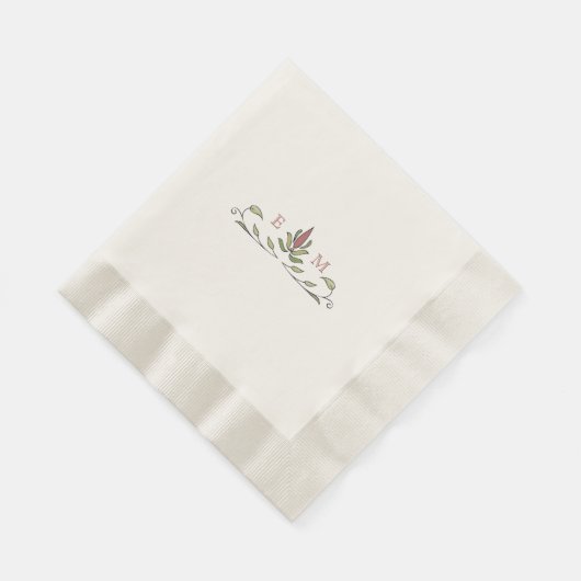 Romantisch Victoriaans Monogram  Bruiloft Servet (Hoek)