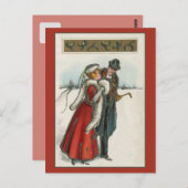  romantisch Victoriaans paar Briefkaart (Voorkant / Achterkant)