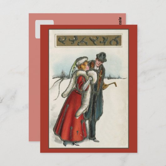  romantisch Victoriaans paar Briefkaart (Voorkant / Achterkant)