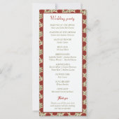 Romantisch Victoriaans Rode Roos Trouwprogramma (Achterkant)