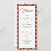 Romantisch Victoriaans Rode Roos Trouwprogramma (Voorkant)