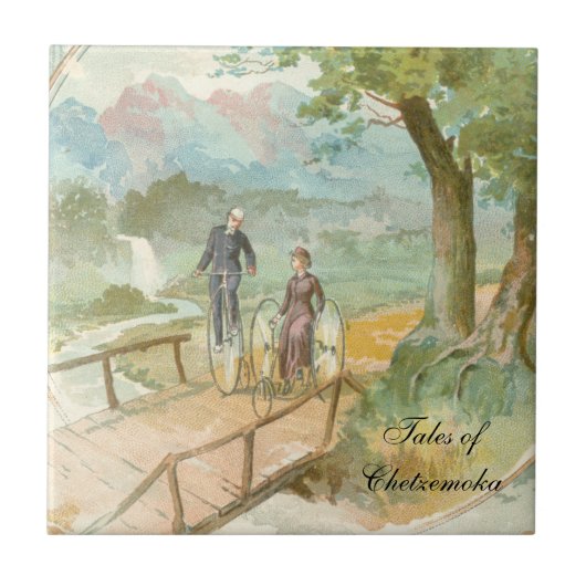 Romantisch Victoriaans wielstel Tegeltje (Voorkant)