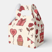 Romantisch viering Doodle-patroon Bedankdoosjes (Achterkant)