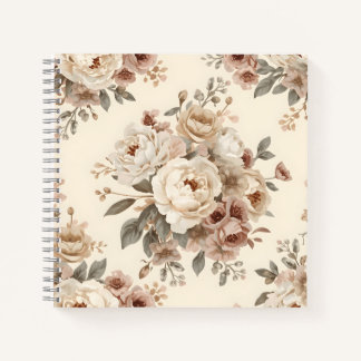 Romantisch vintage bloemenboeket patroon notitieboek