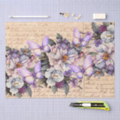 Romantisch Vintage Bloemige Liebesbrief Decoupage Tissuepapier (Craft)