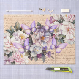 Romantisch Vintage Bloemige Liebesbrief Decoupage Tissuepapier
