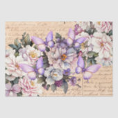 Romantisch Vintage Bloemige Liebesbrief Decoupage Tissuepapier (Voorkant)