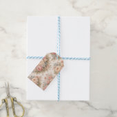 Romantisch vintage bloempatroon met rozen cadeaulabel (Met Touw)