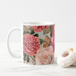 Romantisch vintage botanisch bloempatroon koffiemok