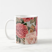 Romantisch vintage botanisch bloempatroon koffiemok (Links)