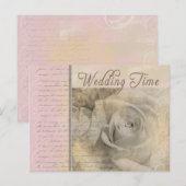 Romantisch Vintage bruiloft Roos Briefkaart (Voorkant / Achterkant)