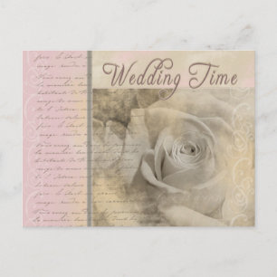 Romantisch Vintage bruiloft Roos Briefkaart