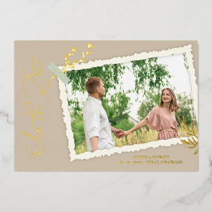 Romantisch Vintage Fotoalbum Scrapbook Effect Folie Uitnodiging