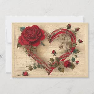 Romantisch Vintage Hartelijk Minnaars Gedicht Aand Feestdagenkaart