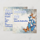 Romantisch vintage vlinder vrijgezellenfeest kaart (Voorkant / Achterkant)