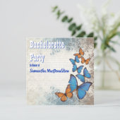 Romantisch vintage vlinder vrijgezellenfeest kaart (Staand voorkant)