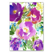 Romantisch Violet Bloemen Tafel Nummer Kaart (Achterkant)