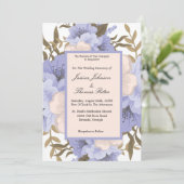 Romantisch Violet en sage botanische Floral bruilo Kaart (Staand voorkant)