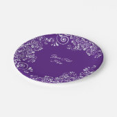 Romantisch Violet en Witte Versieringen Aangepast Papieren Bordje (Gekanteld)