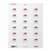 Romantisch Violet Floral Adreslabel Etiket (Full Sheet)