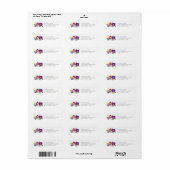 Romantisch Violet Floral Adreslabel Etiket (Full Sheet)