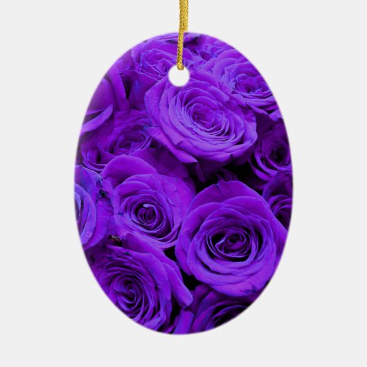 Romantisch violet paarse rozen  rozenboeket keramisch ornament (Voorkant)