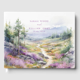 Romantisch violet wilde bloemen Bruiloft Gastenboe Gastenboek