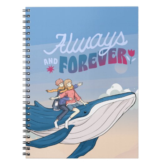 Romantisch vliegende walvis Notitieboek (Voorkant)