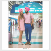 "Romantisch Vliegveld Afscheid: Turbaned Prince en Sticker (Vel)