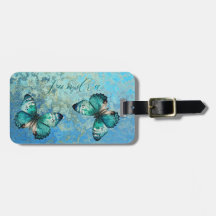 Romantisch vlinder bagagelabel