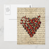 Romantisch vlinderhart briefkaart (Voorkant / Achterkant)
