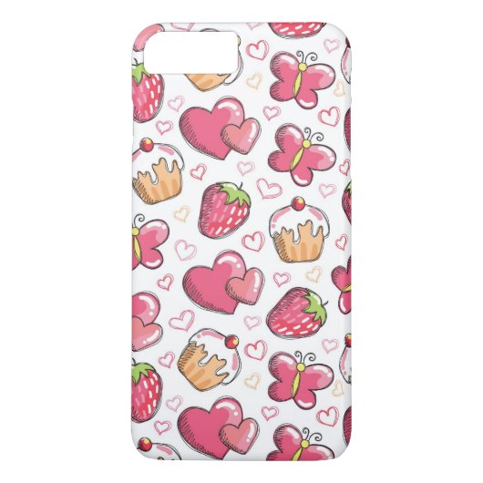 romantisch voedselpatroon Case-Mate iPhone case (Achterkant)