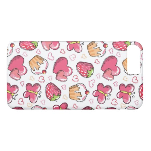 romantisch voedselpatroon Case-Mate iPhone case (Achterkant (Horizontaal))