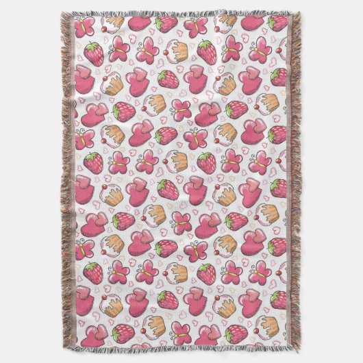 romantisch voedselpatroon deken (Voorkant Verticaal)