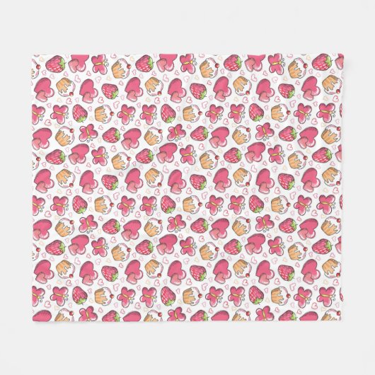 romantisch voedselpatroon fleece deken (Voorkant (Horizontaal))