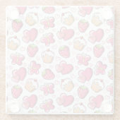 romantisch voedselpatroon glazen onderzetter (Achterkant)