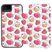 romantisch voedselpatroon incipio iPhone portemonnee hoesje (Agenda Open)