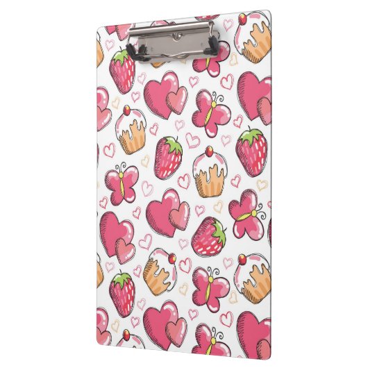 romantisch voedselpatroon klembord (Links)