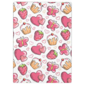 romantisch voedselpatroon klembord (Achterkant)