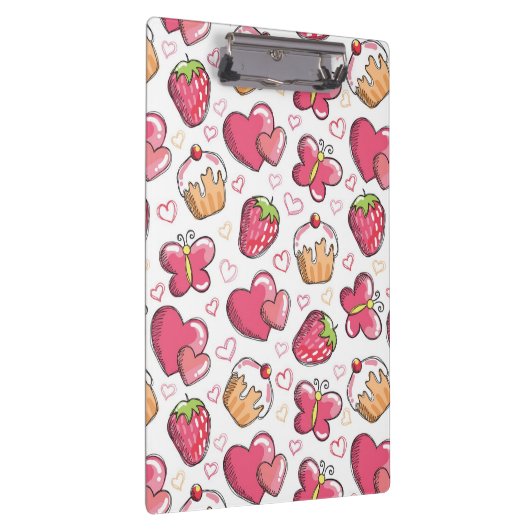 romantisch voedselpatroon klembord (Rechts)